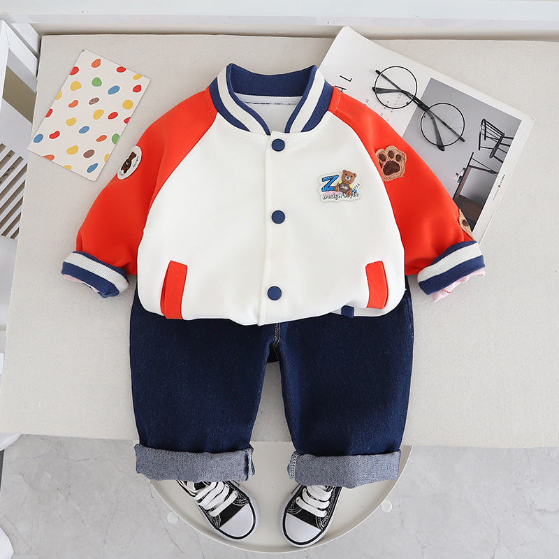 Wholesale Children's Cotton Casual Jackets and Pants Sets